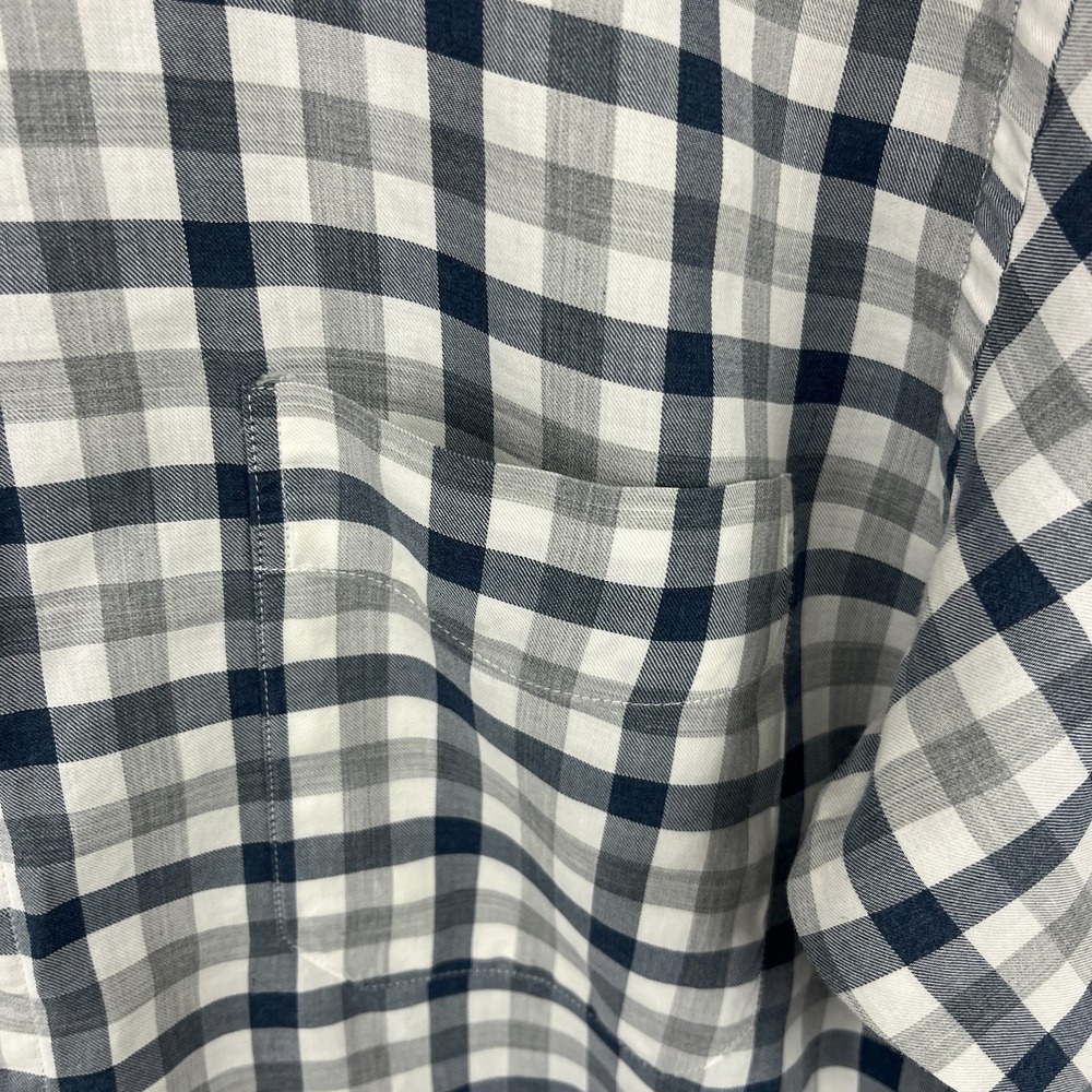 Billy Reid Standard Fit Blue Gray Gingham Check Shirt Sz M Italy - Picture 4 of 14